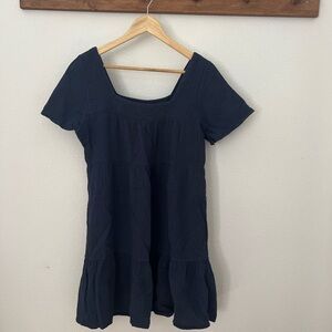Fabulous navy gauze cotton mini dress